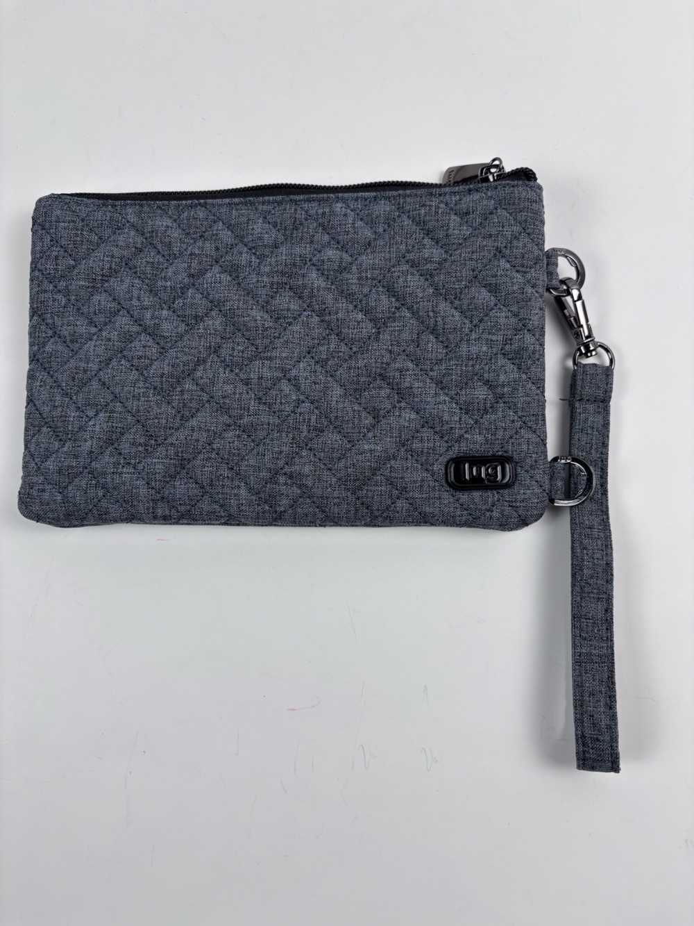 Lug Peekaboo RFID Protected Wristlet Pouch - Heather Grey Quilted